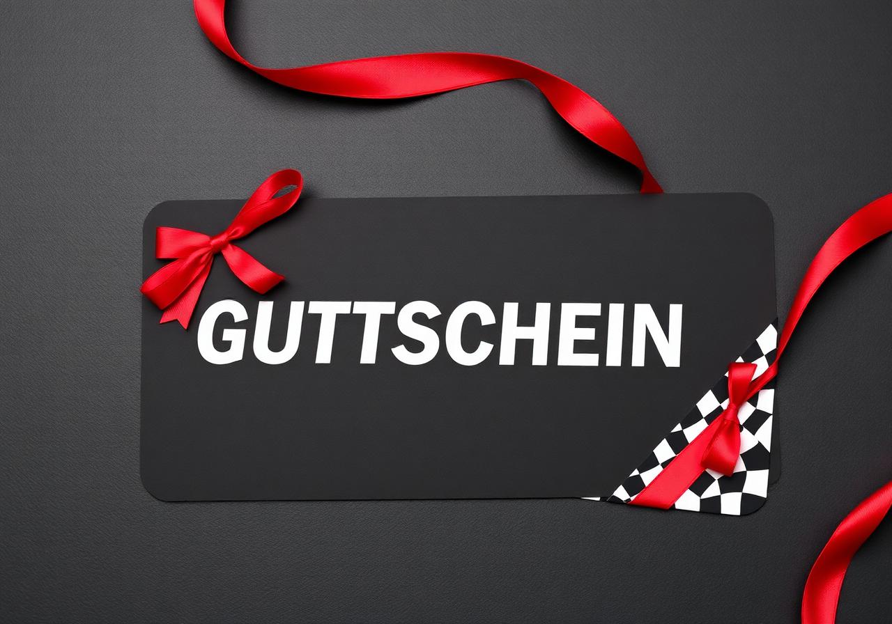 Gutschein Karte mit roter Schleife